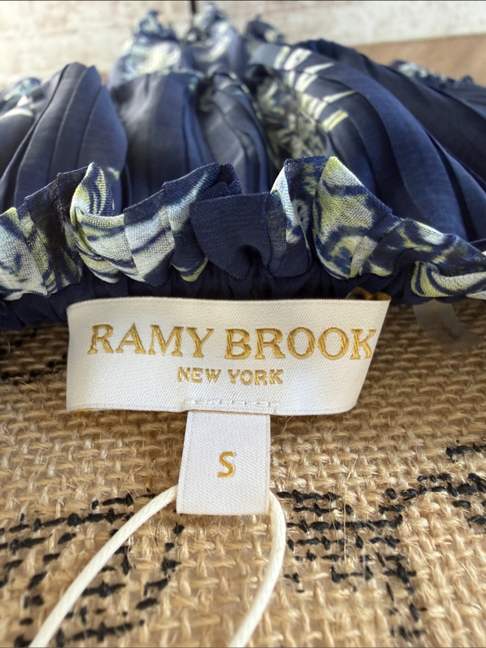 Ramy Brook Alyce Navy and White Floral Off-Shoulder Maxi Dress Small - Picture 5 of 6
